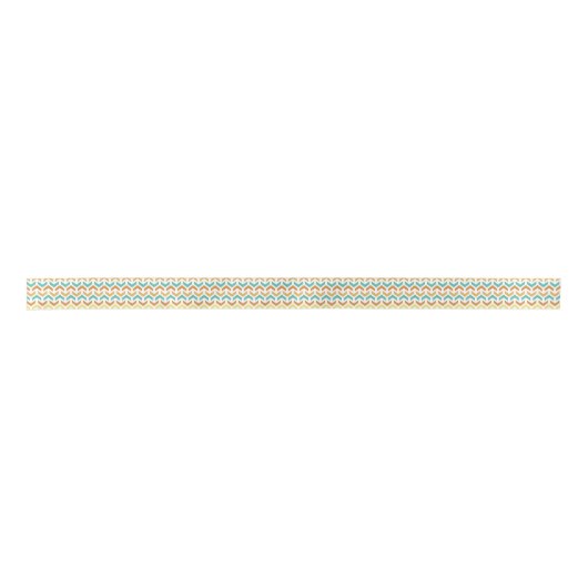 Retro Arrows Chevron Sinaasappel Blauwgroen Goud Lint (Voorkant)