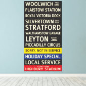 Retro Arsenal FC-busrol Canvas Afdruk (Insitu (Houten vloer))