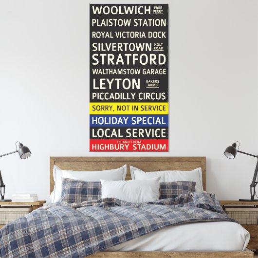 Retro Arsenal FC-busrol Canvas Afdruk (Insitu (Slaapkamer))