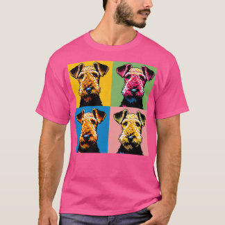 Retro Art Airedale Terrier Schattige Puppy T-shirt