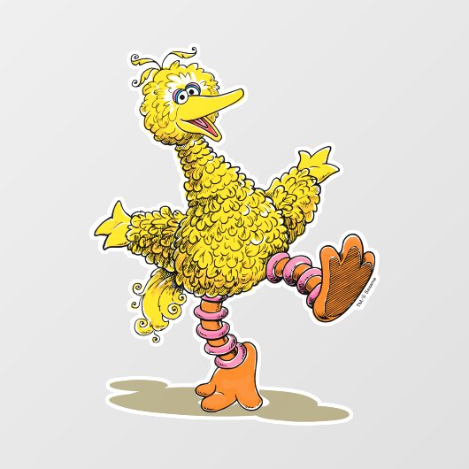 Retro Art Big Bird Raamsticker (Vel)