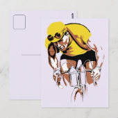 Retro art de fietskampioen briefkaart (Voorkant / Achterkant)