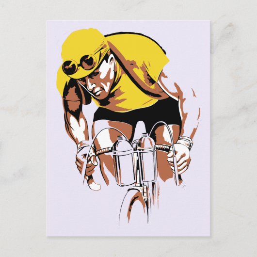Retro art de fietskampioen briefkaart (Voorkant)