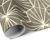 Retro Art Deco Beige Brown Geometric Pattern Cadeaupapier (Rol Hoek)