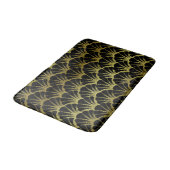 Retro Art Deco Black / Gold Shell Scale Patroon Badmat (Gekanteld)
