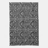 Retro Art Deco Chevron Pattern Theedoek (Verticaal)