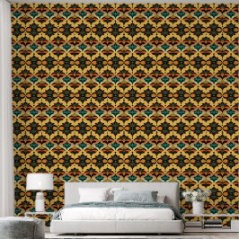Retro Art Deco Geomatrische Vormen Patroon Behang