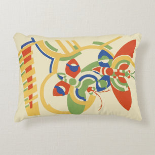 Retro Art Deco geometrische bloemposter kunst Accent Kussen