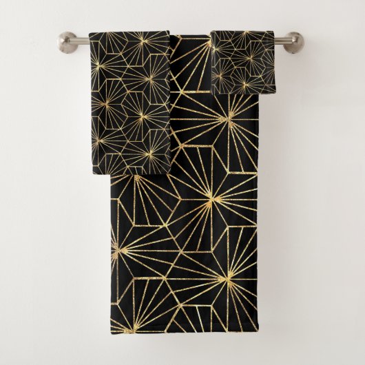 Retro Art Deco Gold Black Geometric Pattern (En situation)