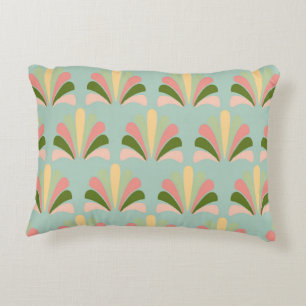 Retro Art Deco Green Roze Accent Kussen