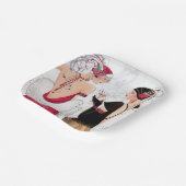 Retro  Art Deco Holiday dames Papieren Bordje (Gebogen)