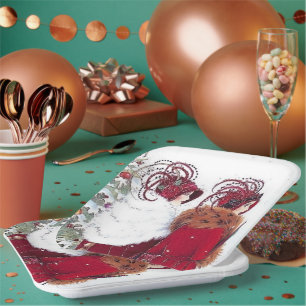 Retro  Art Deco Holiday dames Papieren Bordje