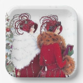 Retro  Art Deco Holiday dames Papieren Bordje (Voorkant)
