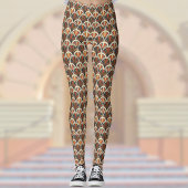 Retro Art Deco Jazz Age gedempte kleuren Sinaasapp Leggings
