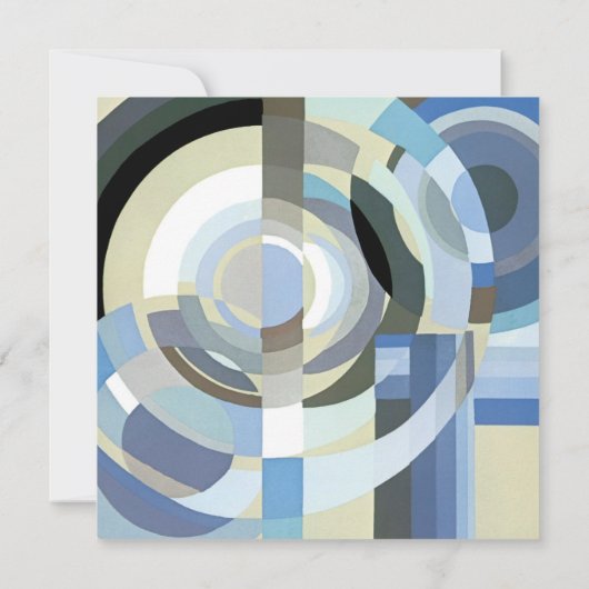 Retro Art Deco Jazz Blue Boy Baby shower Kaart (Achterkant)