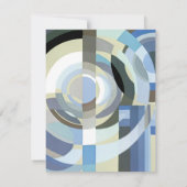 Retro Art Deco Jazz Blue Boy Baby shower Kaart (Achterkant)