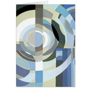 Retro Art Deco Jazz  Blue Circles Patroon