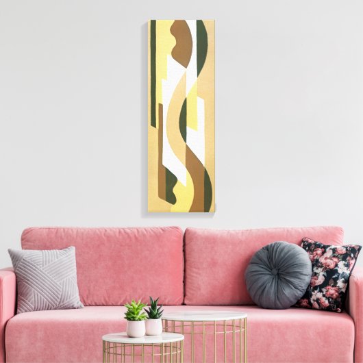 Retro Art Déco Jazz Brown Autumn Curve Motif (Insitu(Salon))