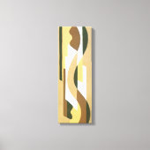 Retro Art Deco Jazz Brown Autumn Curve Patroon Canvas Afdruk (Voorkant)