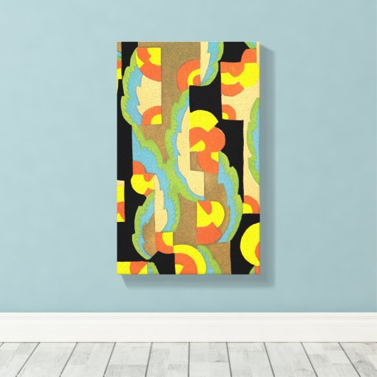 Retro Art Déco Jazz Circles Nuages Arc-en-ciel Mot (Insitu (Plancher de Bois))