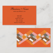 Retro Art Deco Jazz Oranje diamantpatroon Visitekaartje (Voorkant / Achterkant)