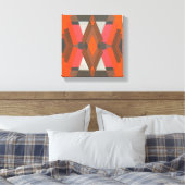 Retro Art Deco Jazz  Warm Diamond Pattern Canvas Afdruk (Insitu (Slaapkamer))