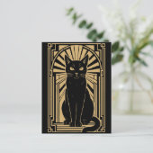 Retro Art Deco Kat Briefkaart (Staand voorkant)