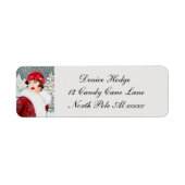 retro Art Deco kerstvrouwenkabel Etiket (Voorkant)