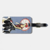 Retro  Art Deco Lady Paraplu Bagagelabel (Achterkant horizontaal)