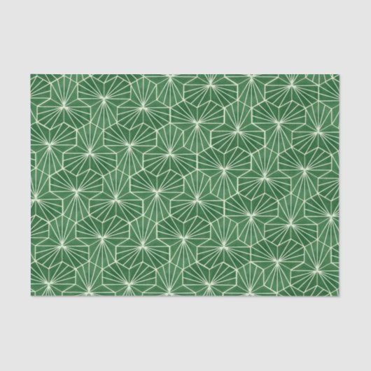 Retro Art Deco Lime Green Geometric Pattern Tissuepapier (Voorkant)