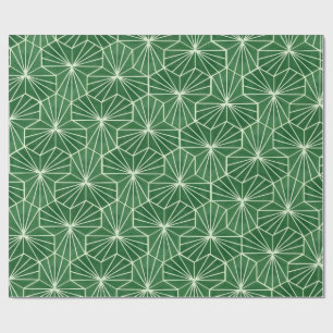 Retro Art Deco limoengroen geometrisch patroon Cadeaupapier