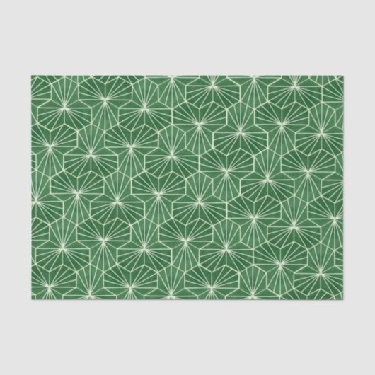 Retro Art Deco limoengroene geometrische patroon Tissuepapier (Voorkant)