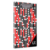 Retro Art Deco Red Black Monogram Abstract patroon Klembord (Rechts)