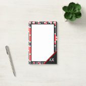 Retro Art Deco Red Black Monogram Abstract patroon Post-it® Notes (Kantoor)