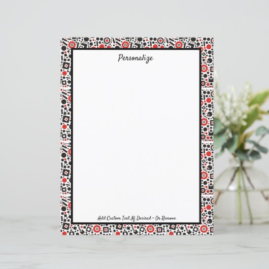 Retro Art Deco Red & Black Pattern personaliseren (Staand voorkant)