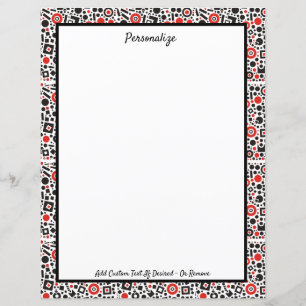 Retro Art Deco Red & Black Pattern personaliseren
