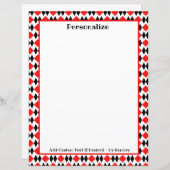 Retro Art Deco Red & Black Pattern personaliseren (Voorkant / Achterkant)