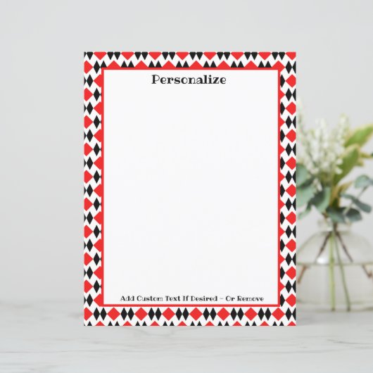 Retro Art Deco Red & Black Pattern personaliseren (Staand voorkant)