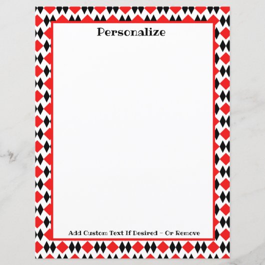 Retro Art Deco Red & Black Pattern personaliseren (Voorkant)