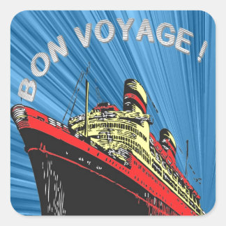 / Retro Art Deco Reisontwerp Product Vierkante Sticker