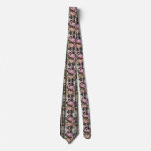 Retro Art Deco Roze Flamingo's Stropdas (Voorkant)