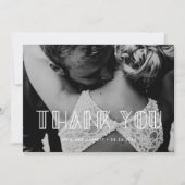 Retro art déco script mariage photo carte de remer (Devant)