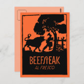 Retro art deco Steak restaurant en Briefkaart (Voorkant / Achterkant)