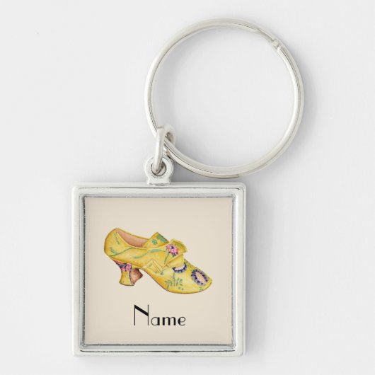 Retro Art Deco Yellow Shoe Sleutelhanger (Voorkant)