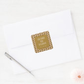 Retro Art Deco Zwart Blush Goud Huwelijk Custom Vierkante Sticker (Envelop)