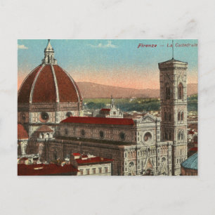 Retro Art Firenze Italië Kathedraal Briefkaart