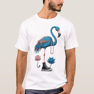 Retro art Flamingo Vrouwen Kinder Grappige Grafiek T-shirt