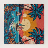 Retro art Fun time puzzle tropical (Horizontal)