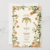  Retro Art Nouveau Botanical Save the Date Kaart (Voorkant)