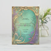  Retro Art Nouveau Botanical Save the Date Kaart (Staand voorkant)